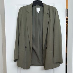 H&M Green Blazer Modern Oversized Fit